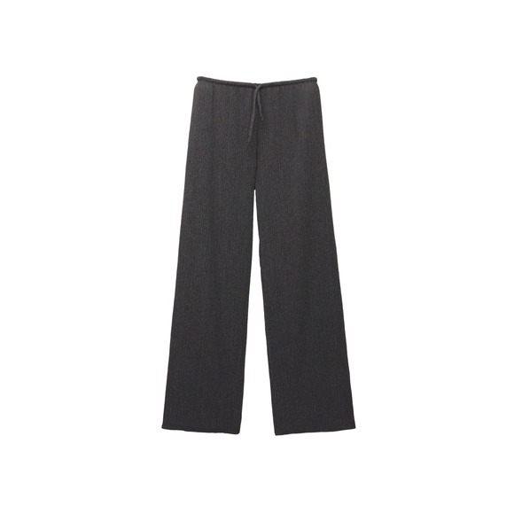 $50 PULL&BEAR Charcoal Ribbed Wide Leg Drawstring Lounge Pants Women's Size S - Picture 2 of 7